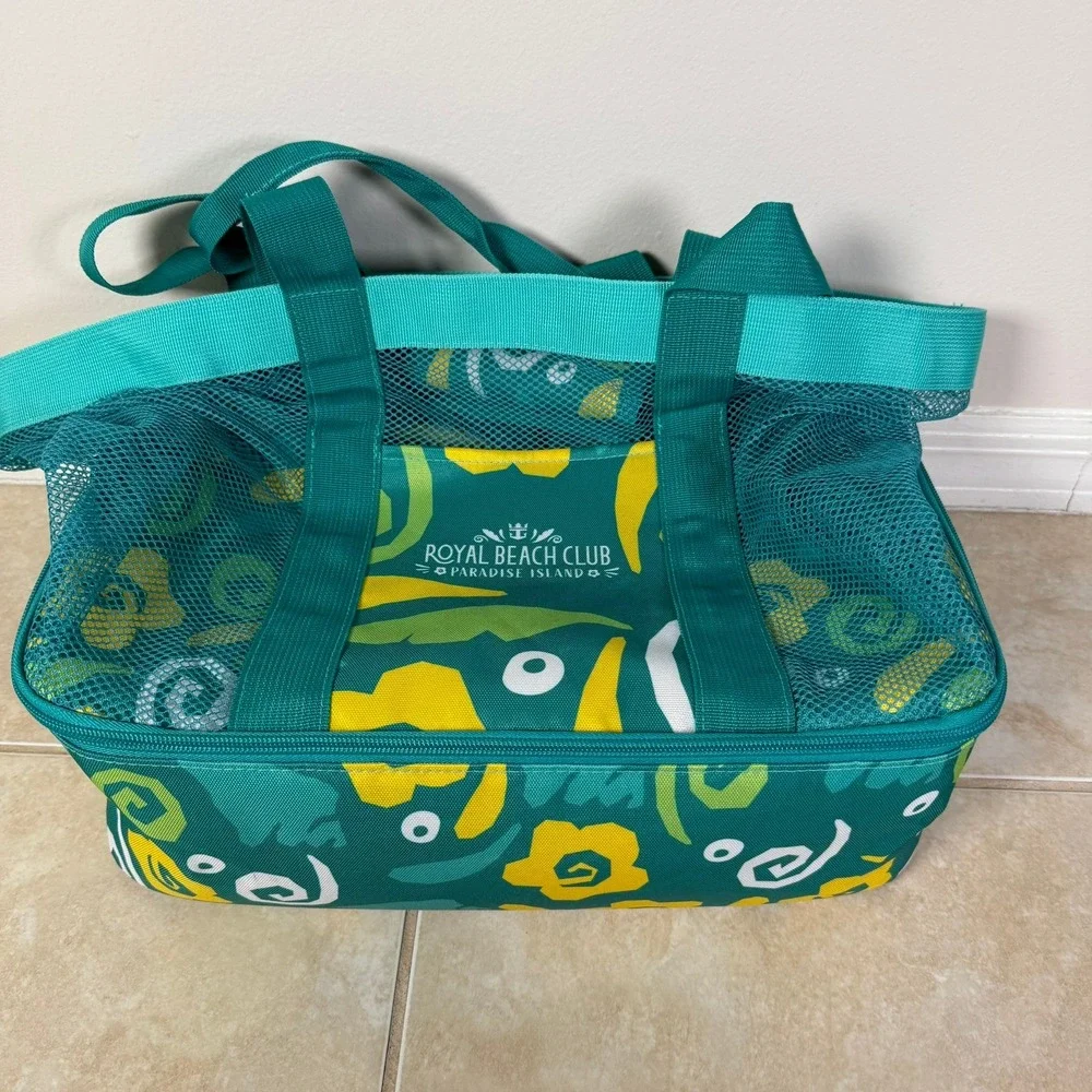 Royal Caribbean Beach Club Tote Bag Teal Mesh Insulated Cooler Paradise Island